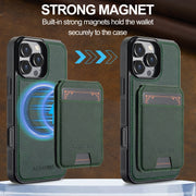 For iPhone 16 Pro LC.IMEEKE L3 Series Detachable RFID Card Bag Magsafe Phone Case(Green)
