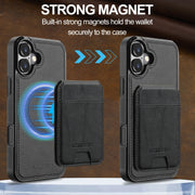 For iPhone 16 Plus LC.IMEEKE L3 Series Detachable RFID Card Bag Magsafe Phone Case(Black)
