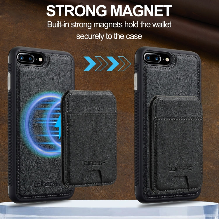 For iPhone SE 2024 LC.IMEEKE L3 Series Detachable RFID Card Bag Magsafe Phone Case(Black)