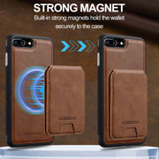For iPhone 16e LC.IMEEKE L3 Series Detachable RFID Card Bag Magsafe Phone Case(Brown)