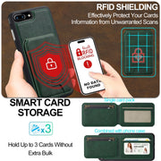 For iPhone SE 2024 LC.IMEEKE L3 Series Detachable RFID Card Bag Magsafe Phone Case(Green)
