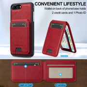 For iPhone 16e LC.IMEEKE L3 Series Detachable RFID Card Bag Magsafe Phone Case(Red)