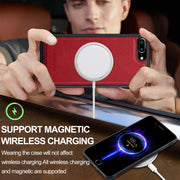 For iPhone 16e LC.IMEEKE L3 Series Detachable RFID Card Bag Magsafe Phone Case(Red)