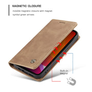 For iPhone 12 Pro Max CaseMe-013 Multifunctional Retro Frosted Horizontal Flip Leather Case with Card Slot & Holder & Wallet(Brown)