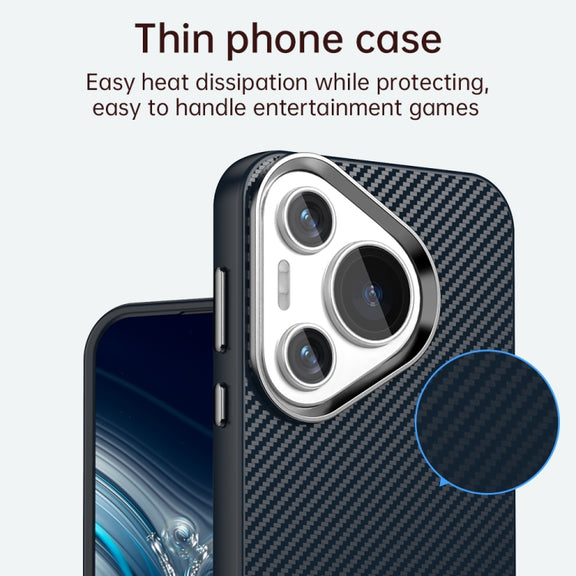 For Huawei Pura 70 Carbon Fiber Series IMD Phone Case(Blue)