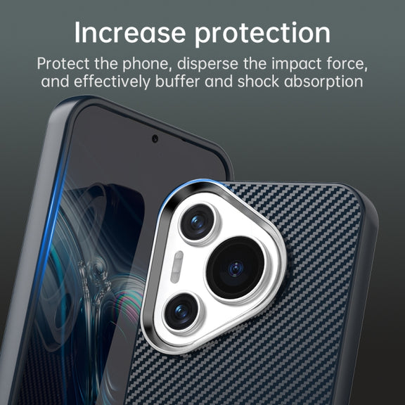 For Huawei Pura 70 Carbon Fiber Series IMD Phone Case(Blue)