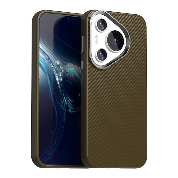 For Huawei Pura 70 Carbon Fiber Series IMD Phone Case(Brown)