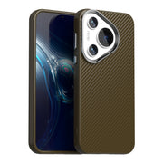For Huawei Pura 70 Carbon Fiber Series IMD Phone Case(Brown)