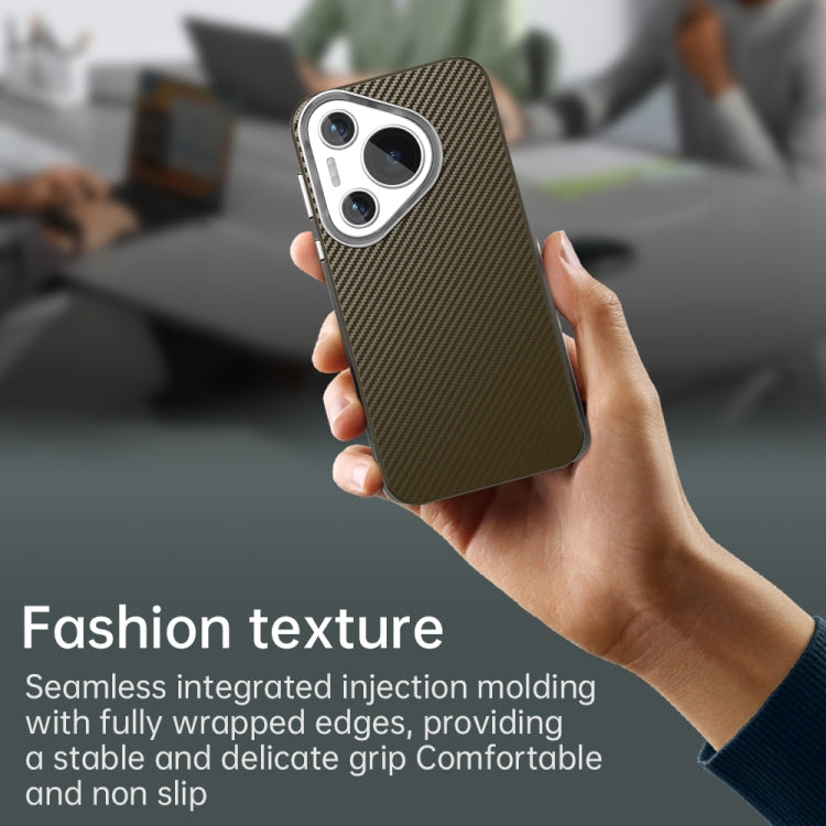 For Huawei Pura 70 Carbon Fiber Series IMD Phone Case(Brown)