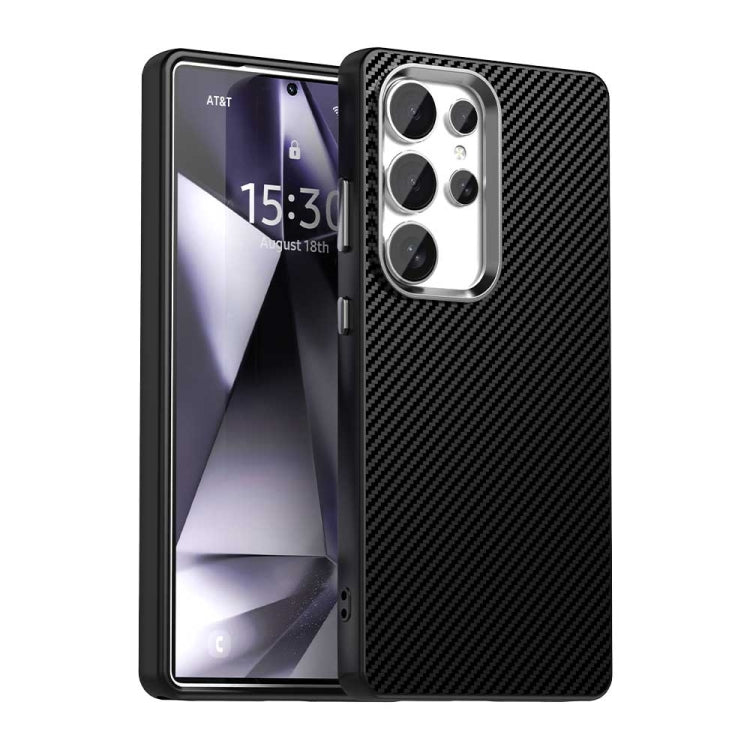 For Samsung Galaxy S25 Ultra 5G Carbon Fiber Series IMD Phone Case(Black)