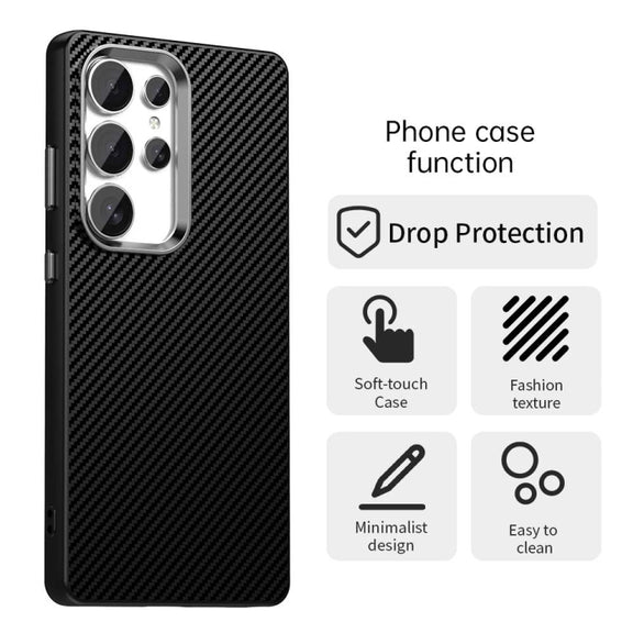 For Samsung Galaxy S25 Ultra 5G Carbon Fiber Series IMD Phone Case(Black)