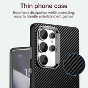 For Samsung Galaxy S25 Ultra 5G Carbon Fiber Series IMD Phone Case(Black)