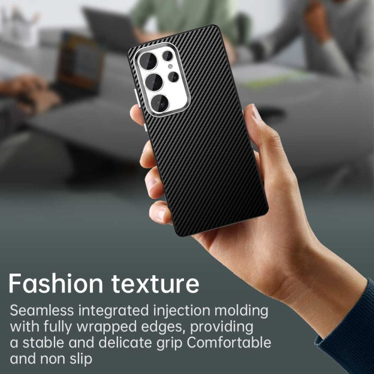 For Samsung Galaxy S25 Ultra 5G Carbon Fiber Series IMD Phone Case(Black)