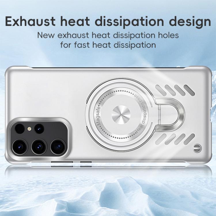 For Samsung Galaxy S25 Ultra 5G Ice Sense Series Graphene Cooling MagSafe Holder Phone Case(Silver)