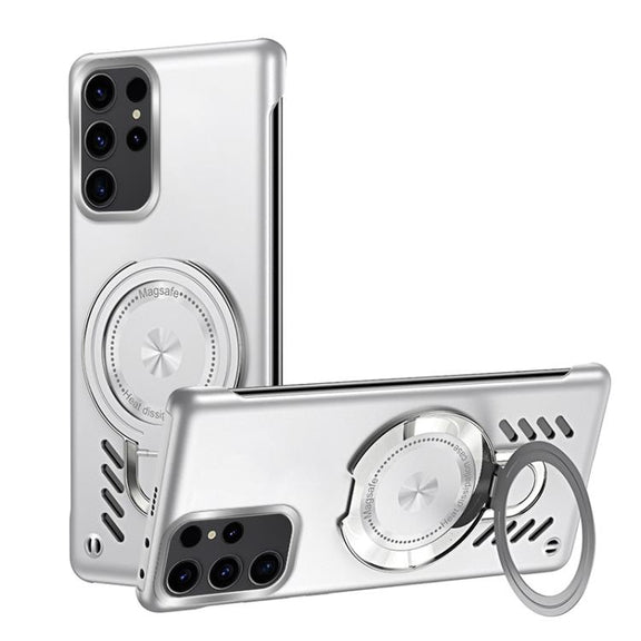 For Samsung Galaxy S25 Ultra 5G Ice Sense Series Graphene Cooling MagSafe Holder Phone Case(Silver)