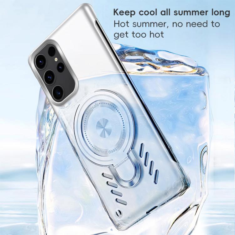 For Samsung Galaxy S25 Ultra 5G Ice Sense Series Graphene Cooling MagSafe Holder Phone Case(Black)