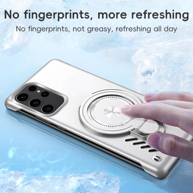 For Samsung Galaxy S25 Ultra 5G Ice Sense Series Graphene Cooling MagSafe Holder Phone Case(Black)