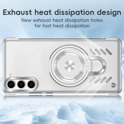 For Samsung Galaxy S25 5G Ice Sense Series Graphene Cooling MagSafe Holder Phone Case(Orange)