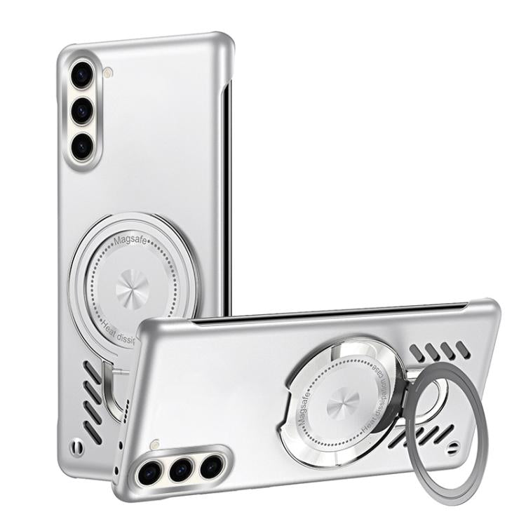 For Samsung Galaxy S25 5G Ice Sense Series Graphene Cooling MagSafe Holder Phone Case(Silver)