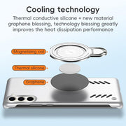 For Samsung Galaxy S25 5G Ice Sense Series Graphene Cooling MagSafe Holder Phone Case(Silver)