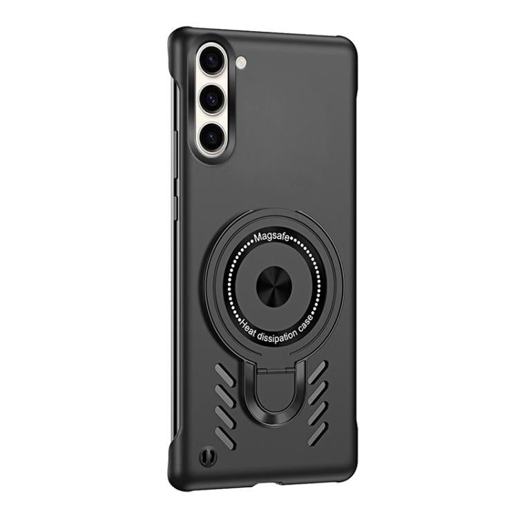 For Samsung Galaxy S25 5G Ice Sense Series Graphene Cooling MagSafe Holder Phone Case(Black)