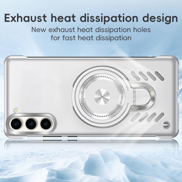 For Samsung Galaxy S25 5G Ice Sense Series Graphene Cooling MagSafe Holder Phone Case(Black)