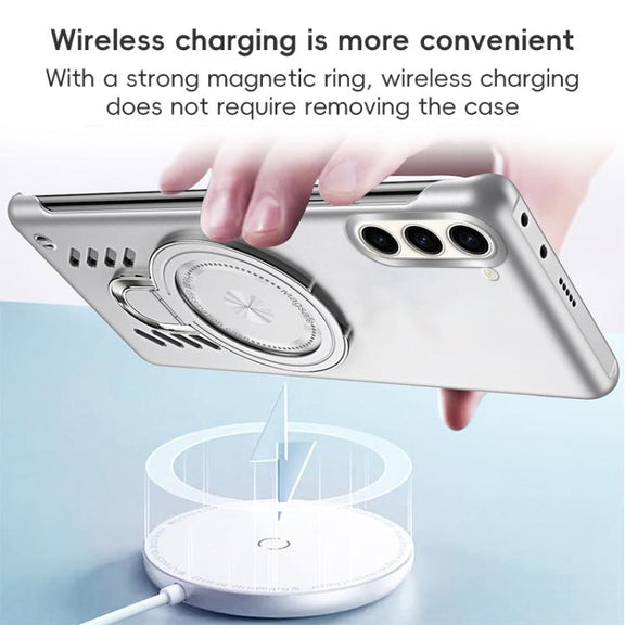For Samsung Galaxy S25 5G Ice Sense Series Graphene Cooling MagSafe Holder Phone Case(Black)