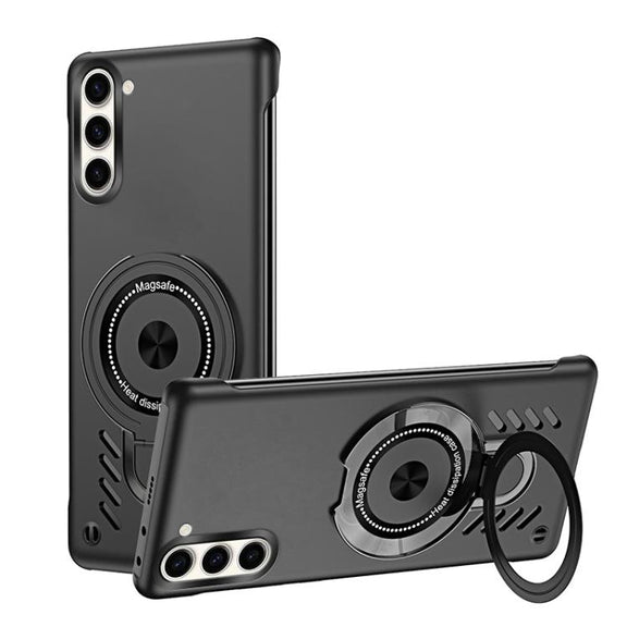 For Samsung Galaxy S25 5G Ice Sense Series Graphene Cooling MagSafe Holder Phone Case(Black)