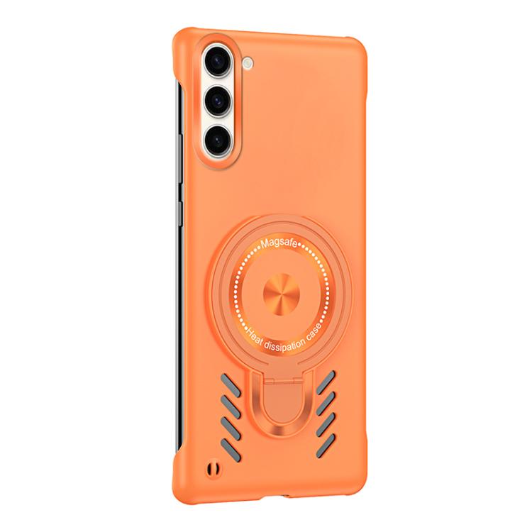 For Samsung Galaxy S25+ 5G Ice Sense Series Graphene Cooling MagSafe Holder Phone Case(Orange)