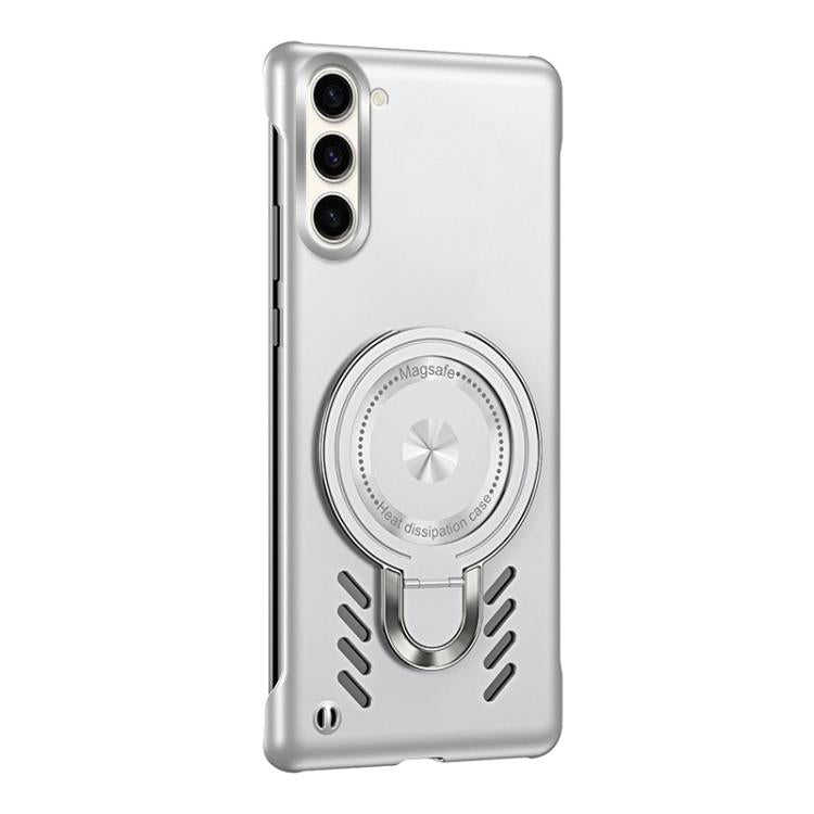 For Samsung Galaxy S25+ 5G Ice Sense Series Graphene Cooling MagSafe Holder Phone Case(Silver)