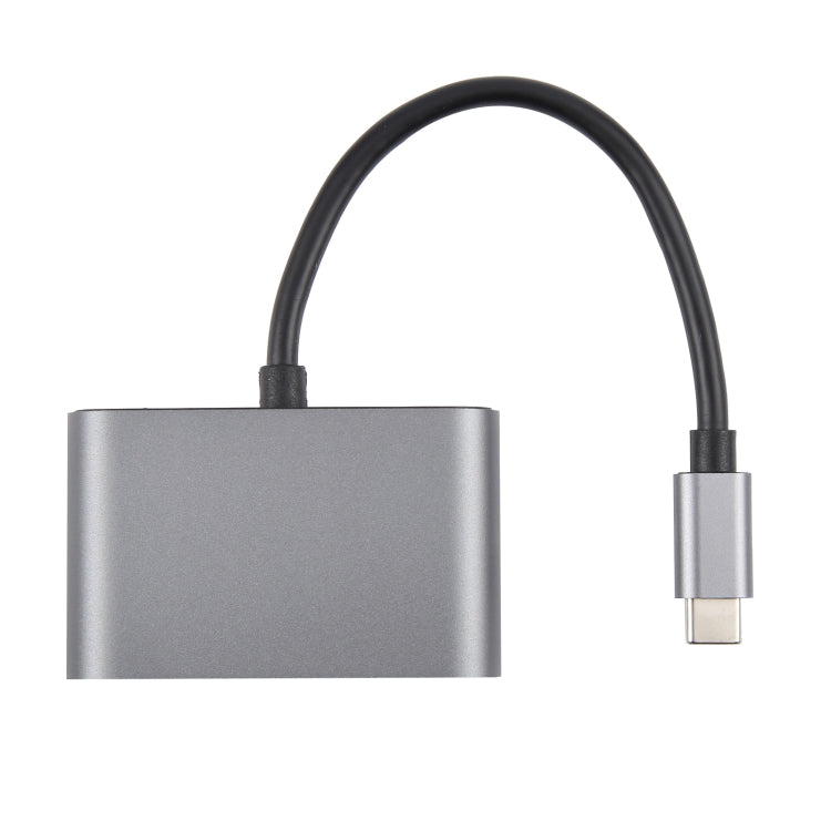 4 in 1 USB-C / Type-C 3.1 to RJ45, PD and USB x 2 Ethernet Adapter Cable(Grey)