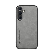 For Samsung Galaxy S25 5G Skin Feel Magnetic Leather Back Phone Case(Light Grey)