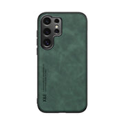 For Samsung Galaxy S25 Ultra 5G Skin Feel Magnetic Leather Back Phone Case(Green)