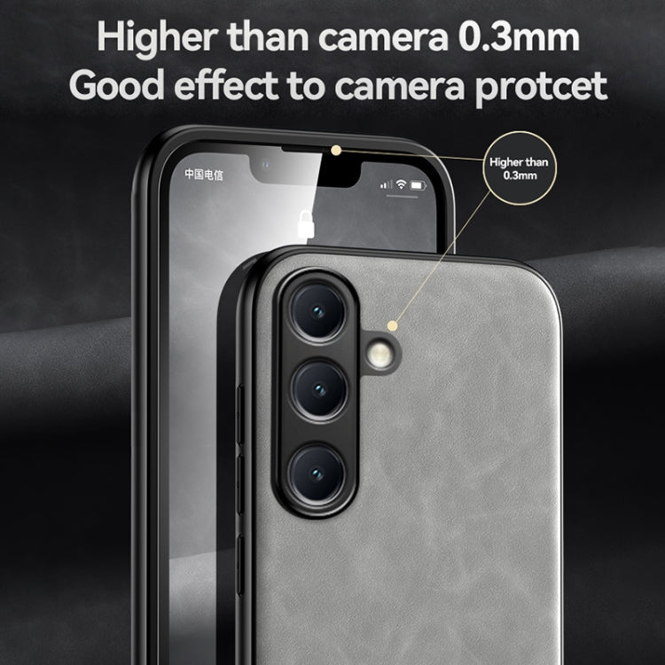 For Samsung Galaxy S25+ 5G Skin Feel Magnetic Leather Back Phone Case(Dark Grey)