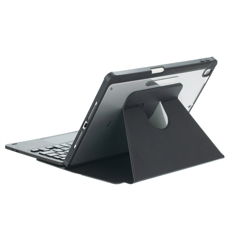 For iPad Pro 11 2024 L13-AS 360 Rotation Acrylic Transparent Bluetooth Keyboard Leather Case With Touch Control / Backlight(Black)