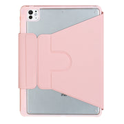 For iPad Pro 11 2024 L13-AS 360 Rotation Acrylic Transparent Bluetooth Keyboard Leather Case With Touch Control / Backlight(Pink)