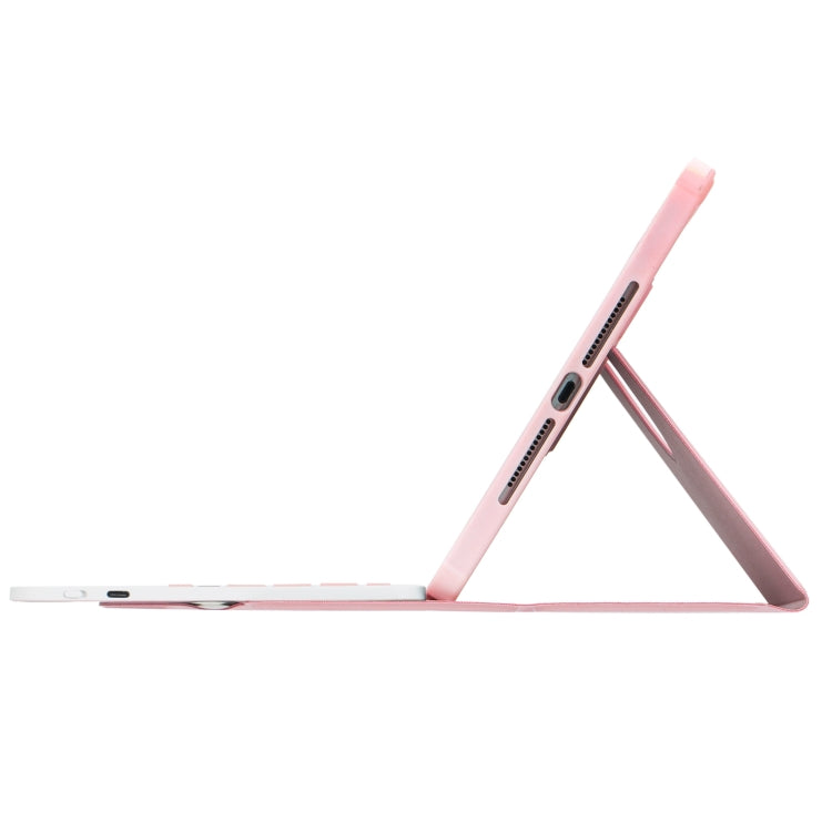 For iPad Pro 11 2024 L13-AS 360 Rotation Acrylic Transparent Bluetooth Keyboard Leather Case With Touch Control / Backlight(Pink)