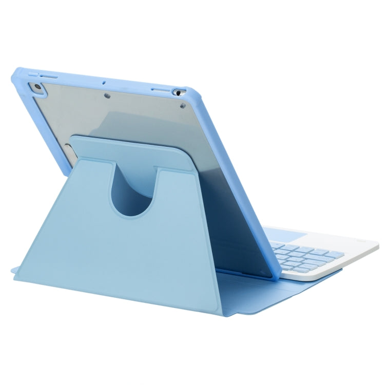 For iPad Pro 11 2024 L13-AS 360 Rotation Acrylic Transparent Bluetooth Keyboard Leather Case With Touch Control / Backlight(Blue)