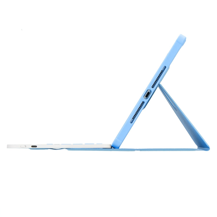 For iPad Pro 11 2024 L13-AS 360 Rotation Acrylic Transparent Bluetooth Keyboard Leather Case With Touch Control / Backlight(Blue)