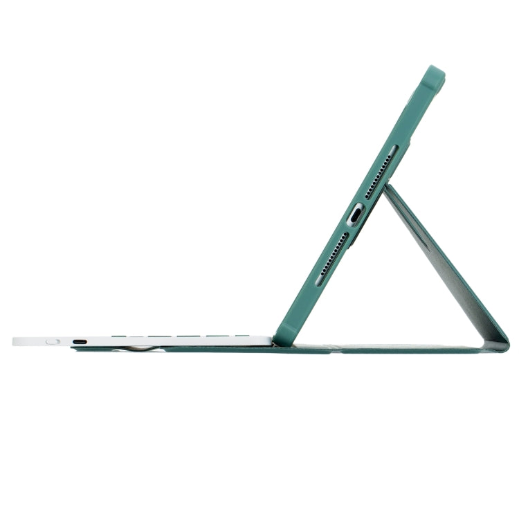 For iPad Pro 11 2024 L13-AS 360 Rotation Acrylic Transparent Bluetooth Keyboard Leather Case With Touch Control / Backlight(Green)