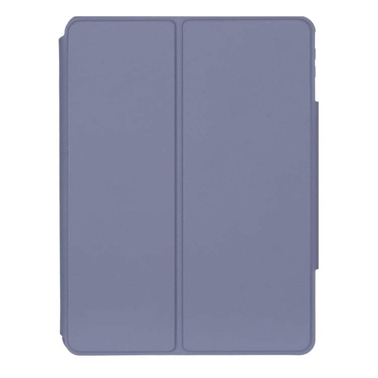 For iPad Pro 11 2024 L13-AS 360 Rotation Acrylic Transparent Bluetooth Keyboard Leather Case With Touch Control / Backlight(Purple)