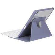 For iPad Pro 11 2024 L13-AS 360 Rotation Acrylic Transparent Bluetooth Keyboard Leather Case With Touch Control / Backlight(Purple)