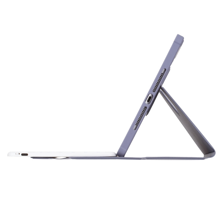 For iPad Pro 11 2024 L13-AS 360 Rotation Acrylic Transparent Bluetooth Keyboard Leather Case With Touch Control / Backlight(Purple)
