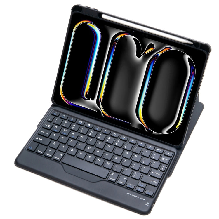 For iPad Pro 11 2024 L13-B 360 Rotation Acrylic Transparent Bluetooth Keyboard Leather Case(Black)
