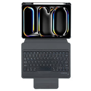 For iPad Pro 11 2024 L13-B 360 Rotation Acrylic Transparent Bluetooth Keyboard Leather Case(Black)