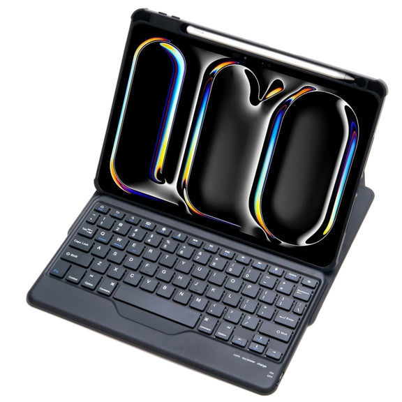 For iPad Pro 11 2024 L13-B 360 Rotation Acrylic Transparent Bluetooth Keyboard Leather Case(Black)