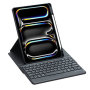 For iPad Pro 11 2024 L13-B 360 Rotation Acrylic Transparent Bluetooth Keyboard Leather Case(Black)