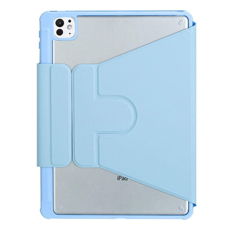 For iPad Pro 11 2024 L13-B 360 Rotation Acrylic Transparent Bluetooth Keyboard Leather Case(Blue)