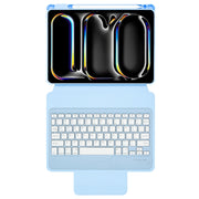 For iPad Pro 11 2024 L13-B 360 Rotation Acrylic Transparent Bluetooth Keyboard Leather Case(Blue)