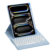 For iPad Pro 11 2024 L13-B 360 Rotation Acrylic Transparent Bluetooth Keyboard Leather Case(Blue)